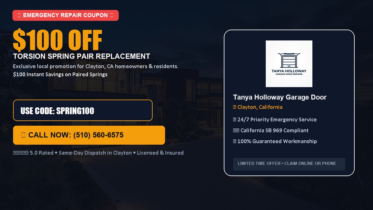 $100 OFF Heavy-Duty Torsion Spring Pair Replacement in Clayton, CA